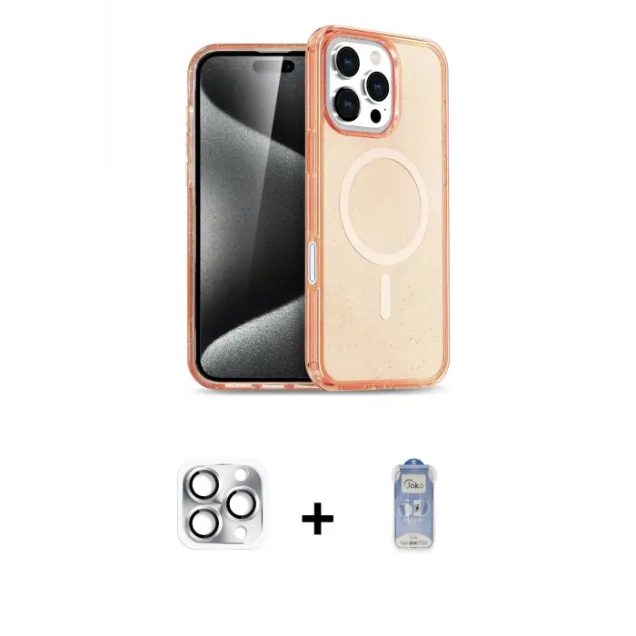ieg™ iPhone 16 Pro Max Kılıf Nova Asil Prime - Siyah Joko Magic 5D Cam + Pers Alüminyum Kamera Lens - GS