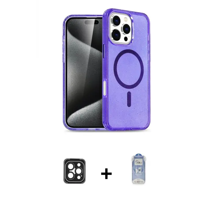 ieg™ iPhone 16 Pro Max Kılıf Nova Asil Prime - Siyah Joko Magic 5D Cam + PVD Metal Kamera Lens - SH