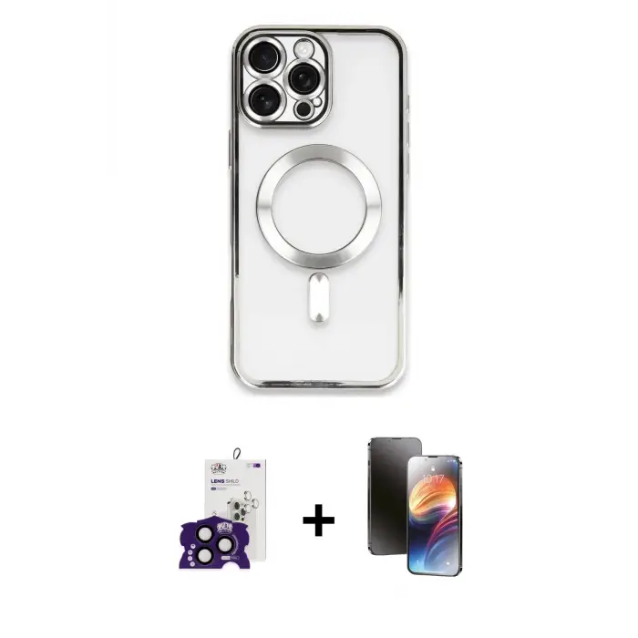 ieg™ iPhone 16 Pro Max Kılıf Nova Işık Özel Seri - Siyah 3D Antistatik Mat Seramik Nano Ekran Koruyucu + Bilvis Titan Kamera Lens - SH