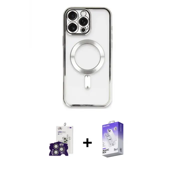 ieg™ iPhone 16 Pro Max Kılıf Nova Işık Özel Seri - Siyah Bilvis 5in1 3D Magic Cam Ekran Koruyucu + Bilvis Titan Kamera Lens - GS