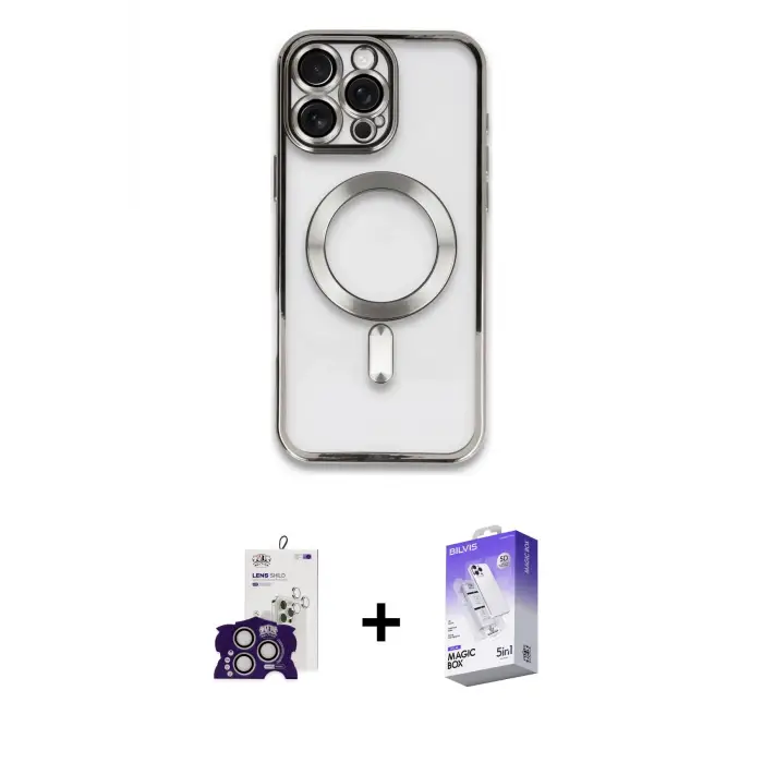 ieg™ iPhone 16 Pro Max Kılıf Nova Işık Özel Seri - Siyah Bilvis 5in1 3D Magic Cam Ekran Koruyucu + Bilvis Titan Kamera Lens - GS