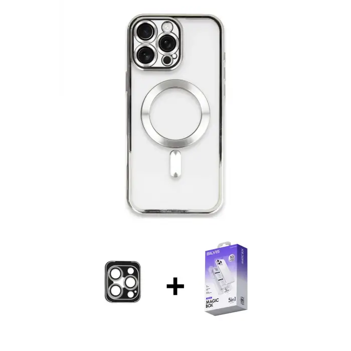 ieg™ iPhone 16 Pro Max Kılıf Nova Işık Özel Seri - Siyah Bilvis 5in1 3D Magic Cam Ekran Koruyucu + PVD Metal Kamera Lens - GS