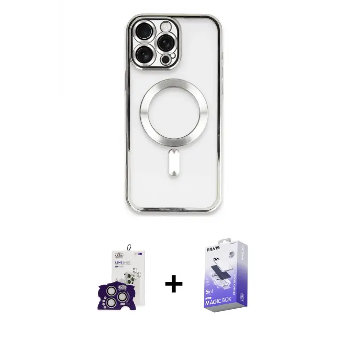 ieg™ iPhone 16 Pro Max Kılıf Nova Işık Özel Seri - Siyah Bilvis 5in1 5D Magic Hayalet Cam Ekran Koruyucu + Bilvis Titan Kamera Lens - GS
