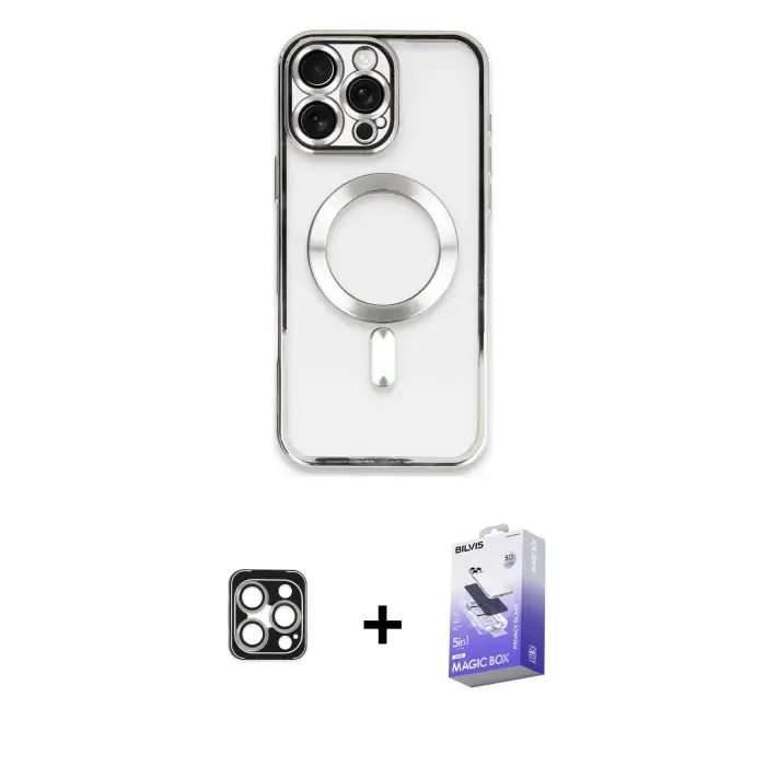 ieg™ iPhone 16 Pro Max Kılıf Nova Işık Özel Seri - Siyah Bilvis 5in1 5D Magic Hayalet Cam Ekran Koruyucu + PVD Metal Kamera Lens - GS