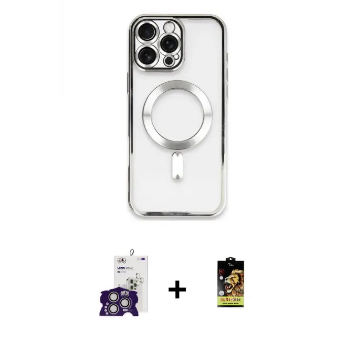 ieg™ iPhone 16 Pro Max Kılıf Nova Işık Özel Seri - Siyah Buffer Cam Ekran Koruyucu + Bilvis Titan Kamera Lens - GS