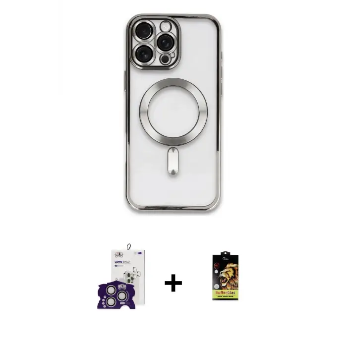ieg™ iPhone 16 Pro Max Kılıf Nova Işık Özel Seri - Siyah Buffer Cam Ekran Koruyucu + Bilvis Titan Kamera Lens - GS