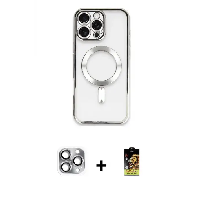 ieg™ iPhone 16 Pro Max Kılıf Nova Işık Özel Seri - Siyah Buffer Cam Ekran Koruyucu + Pers Alüminyum Kamera Lens - GI