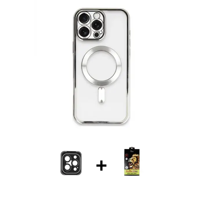 ieg™ iPhone 16 Pro Max Kılıf Nova Işık Özel Seri - Siyah Buffer Cam Ekran Koruyucu + PVD Metal Kamera Lens - SH