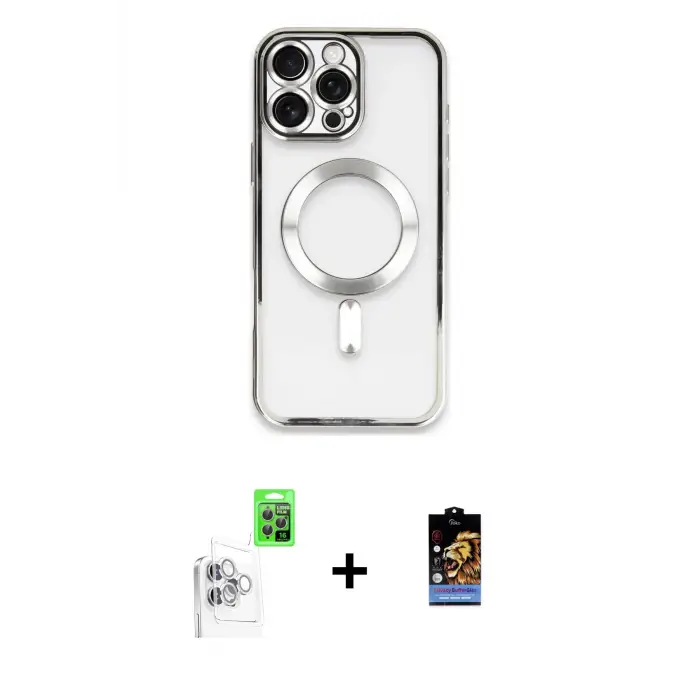 ieg™ iPhone 16 Pro Max Kılıf Nova Işık Özel Seri - Siyah Buffer Hayalet Cam Ekran Koruyucu + Raze Metal Kamera Lens - BZ