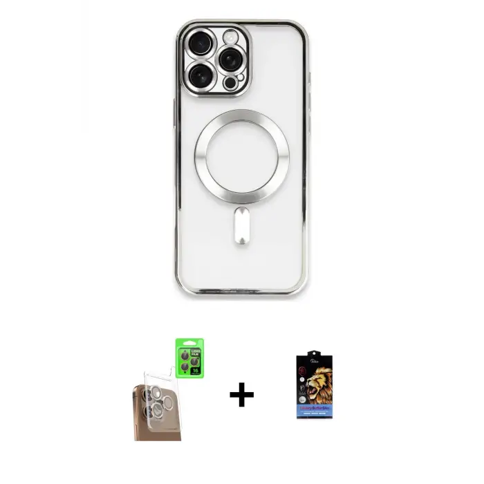 ieg™ iPhone 16 Pro Max Kılıf Nova Işık Özel Seri - Siyah Buffer Hayalet Cam Ekran Koruyucu + Raze Metal Kamera Lens - CLTM