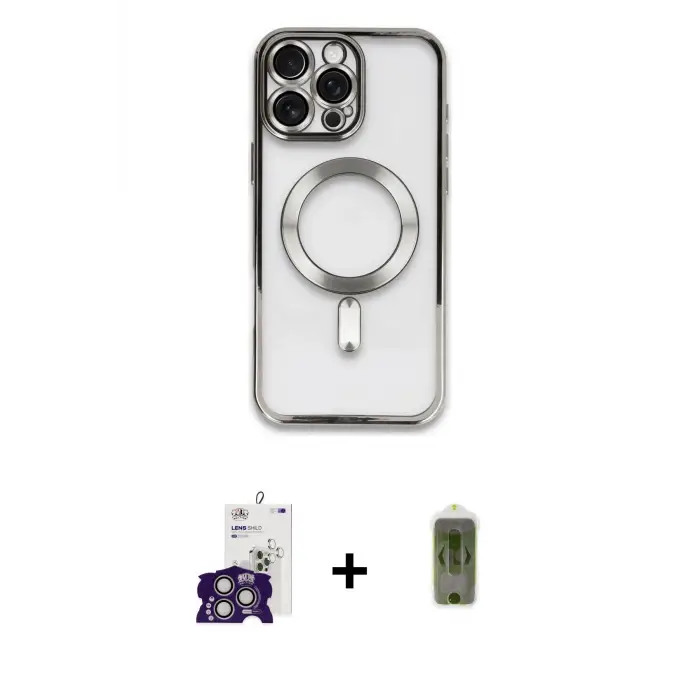 ieg™ iPhone 16 Pro Max Kılıf Nova Işık Özel Seri - Siyah Joko Magic 5D Hayalet Cam + Bilvis Titan Kamera Lens - GS