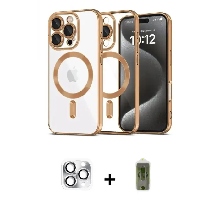 ieg™ iPhone 16 Pro Max Kılıf Nova Işık Özel Seri - Siyah Joko Magic 5D Hayalet Cam + Pers Alüminyum Kamera Lens - GS