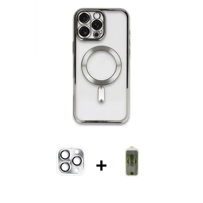ieg™ iPhone 16 Pro Max Kılıf Nova Işık Özel Seri - Siyah Joko Magic 5D Hayalet Cam + Pers Alüminyum Kamera Lens - GS