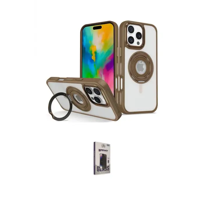 ieg™ iPhone 16 Pro Max Kılıf Nova Minimal Serisi - Siyah Bilvis Hayalet Cam Ekran Koruyucu
