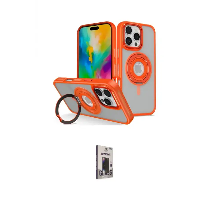 ieg™ iPhone 16 Pro Max Kılıf Nova Minimal Serisi - Siyah Bilvis Hayalet Cam Ekran Koruyucu
