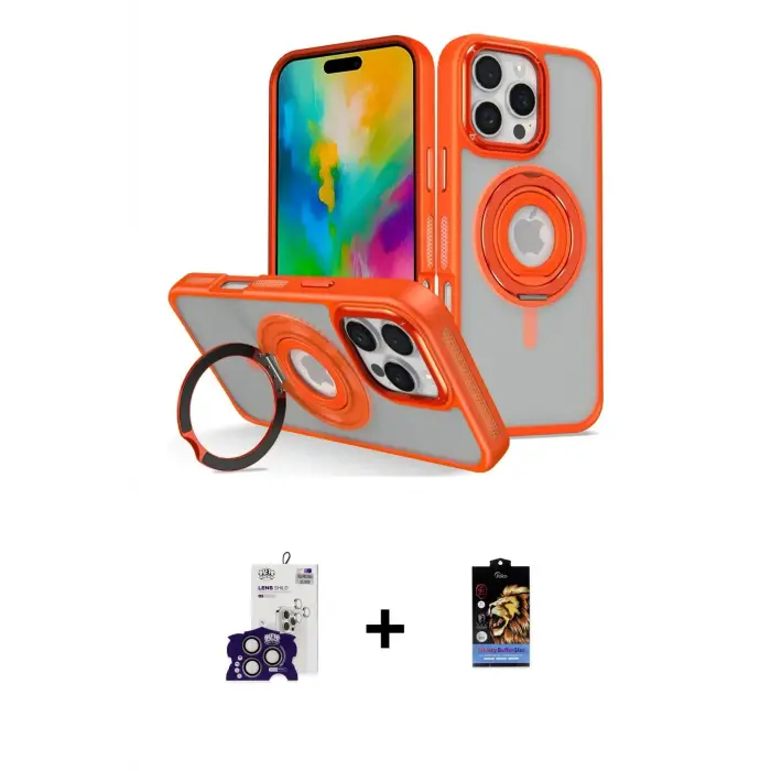 ieg™ iPhone 16 Pro Max Kılıf Nova Minimal Serisi - Siyah Buffer Hayalet Cam Ekran Koruyucu + Bilvis Titan Kamera Lens - TMGI