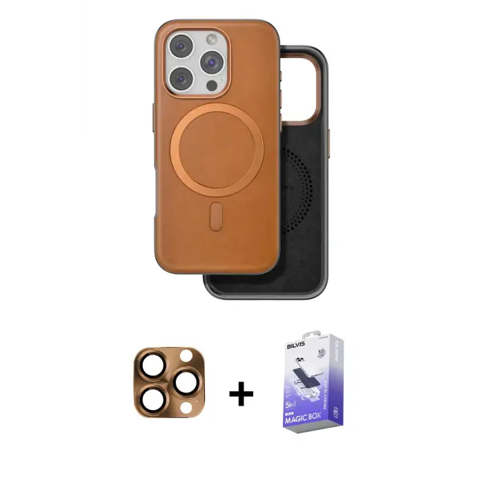 ieg™ iPhone 16 Pro Max Kılıf Pusula Işık Koleksiyonu - Siyah Bilvis 5in1 5D Magic Hayalet Cam Ekran Koruyucu + Pers Alüminyum Kamera Lens - CLTM