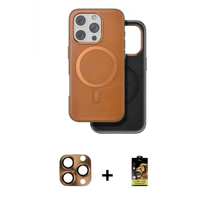 ieg™ iPhone 16 Pro Max Kılıf Pusula Işık Koleksiyonu - Siyah Buffer Cam Ekran Koruyucu + Pers Alüminyum Kamera Lens - CLTM