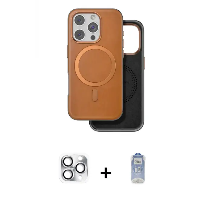 ieg™ iPhone 16 Pro Max Kılıf Pusula Işık Koleksiyonu - Siyah Joko Magic 5D Cam + Pers Alüminyum Kamera Lens - GS