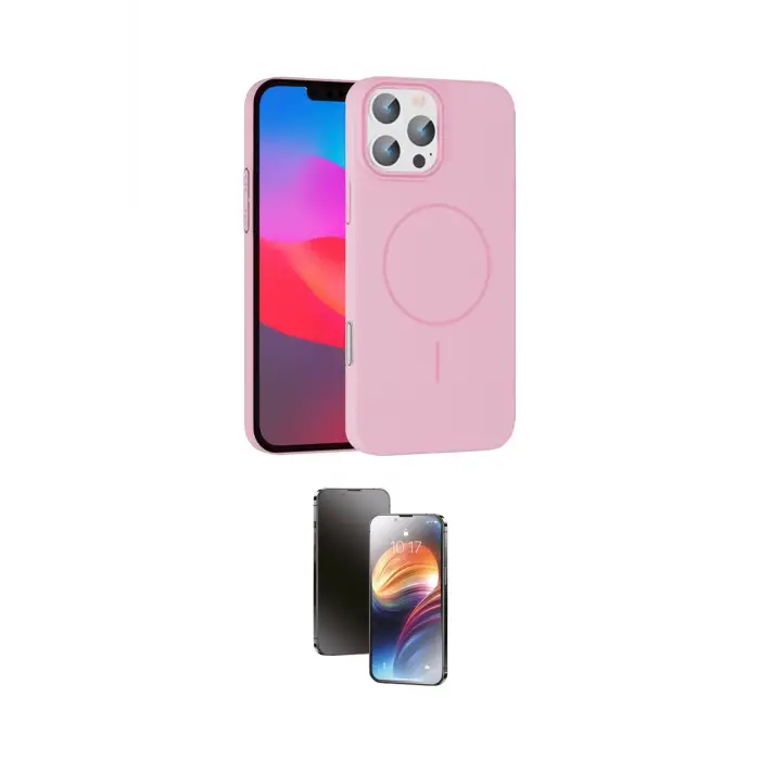 ieg™ iPhone 16 Pro Max Kılıf Siluet Doku Özel Seri - Siyah 3D Antistatik Mat Seramik Nano Ekran Koruyucu