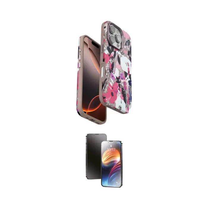 ieg™ iPhone 16 Pro Max Kılıf Siluet Doku - Siyah 3D Antistatik Mat Seramik Nano Ekran Koruyucu