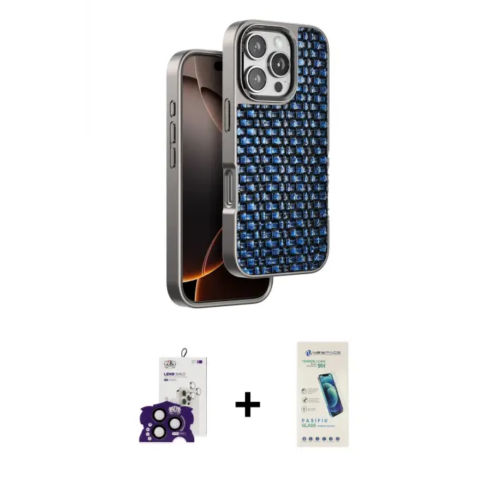 ieg™ iPhone 16 Pro Max Kılıf Siluet Form Serisi - Şeffaf Pasifik Cam Ekran Koruyucu + Bilvis Titan Kamera Lens - SH