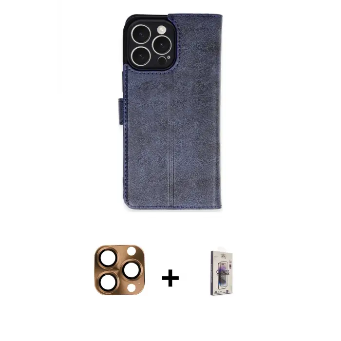 ieg™ iPhone 16 Pro Max Kılıf Siluet Işık Serisi - Siyah Bilvis 3D Cam Ekran Koruyucu + Pers Alüminyum Kamera Lens - CLTM