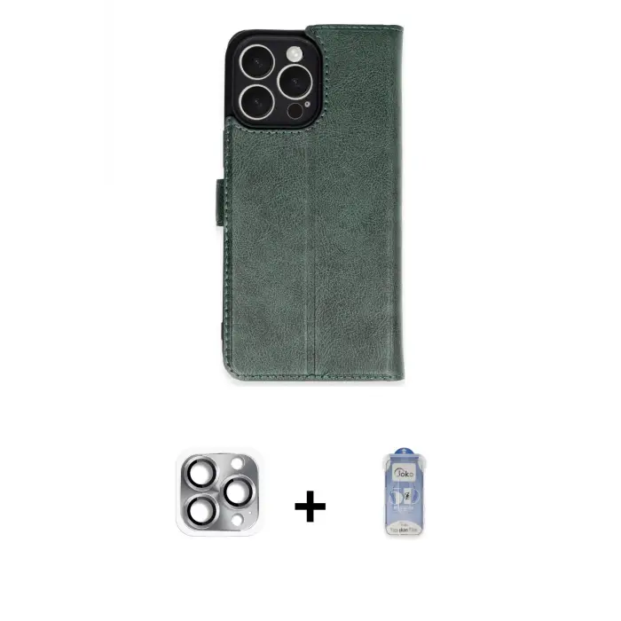ieg™ iPhone 16 Pro Max Kılıf Siluet Işık Serisi - Siyah Joko Magic 5D Cam + Pers Alüminyum Kamera Lens - GI