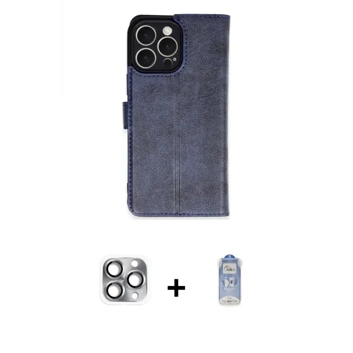 ieg™ iPhone 16 Pro Max Kılıf Siluet Işık Serisi - Siyah Joko Magic 5D Cam + Pers Alüminyum Kamera Lens - GI