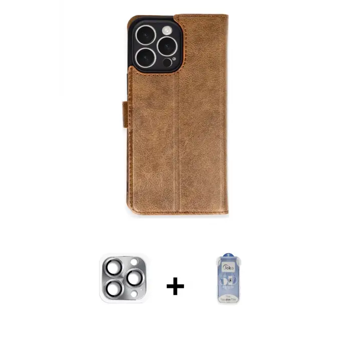 ieg™ iPhone 16 Pro Max Kılıf Siluet Işık Serisi - Siyah Joko Magic 5D Cam + Pers Alüminyum Kamera Lens - GI