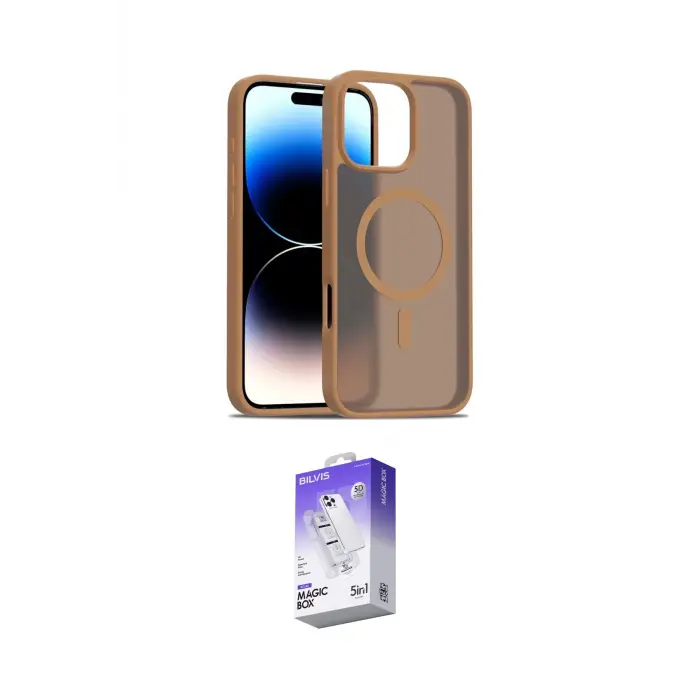 ieg™ iPhone 16 Pro Max Kılıf Siluet Minimal Prime - Siyah Bilvis 5in1 3D Magic Cam Ekran Koruyucu