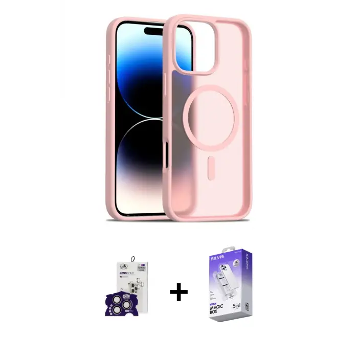 ieg™ iPhone 16 Pro Max Kılıf Siluet Minimal Prime - Siyah Bilvis 5in1 3D Magic Cam Ekran Koruyucu + Bilvis Titan Kamera Lens - TMGI