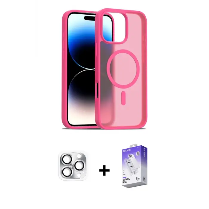 ieg™ iPhone 16 Pro Max Kılıf Siluet Minimal Prime - Siyah Bilvis 5in1 3D Magic Cam Ekran Koruyucu + Pers Alüminyum Kamera Lens - GS