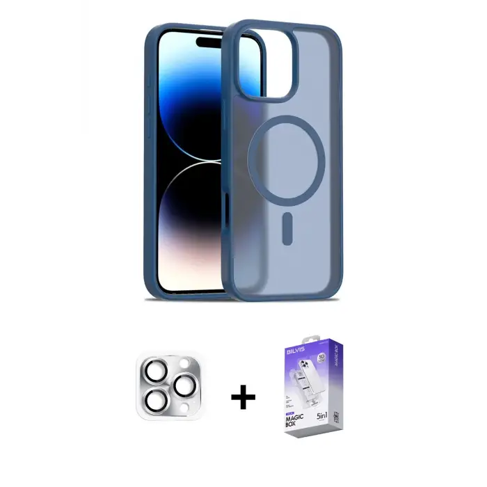 ieg™ iPhone 16 Pro Max Kılıf Siluet Minimal Prime - Siyah Bilvis 5in1 3D Magic Cam Ekran Koruyucu + Pers Alüminyum Kamera Lens - GS
