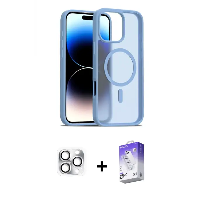 ieg™ iPhone 16 Pro Max Kılıf Siluet Minimal Prime - Siyah Bilvis 5in1 3D Magic Cam Ekran Koruyucu + Pers Alüminyum Kamera Lens - GS