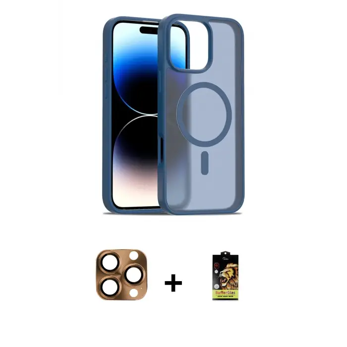 ieg™ iPhone 16 Pro Max Kılıf Siluet Minimal Prime - Siyah Buffer Cam Ekran Koruyucu + Pers Alüminyum Kamera Lens - CLTM