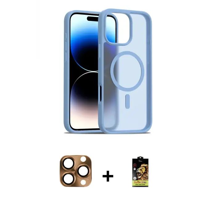 ieg™ iPhone 16 Pro Max Kılıf Siluet Minimal Prime - Siyah Buffer Cam Ekran Koruyucu + Pers Alüminyum Kamera Lens - CLTM