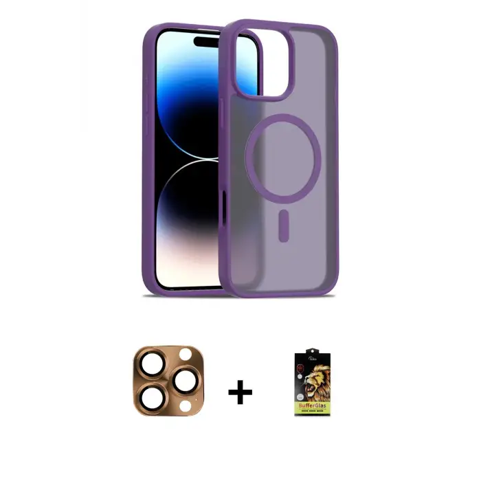 ieg™ iPhone 16 Pro Max Kılıf Siluet Minimal Prime - Siyah Buffer Cam Ekran Koruyucu + Pers Alüminyum Kamera Lens - CLTM