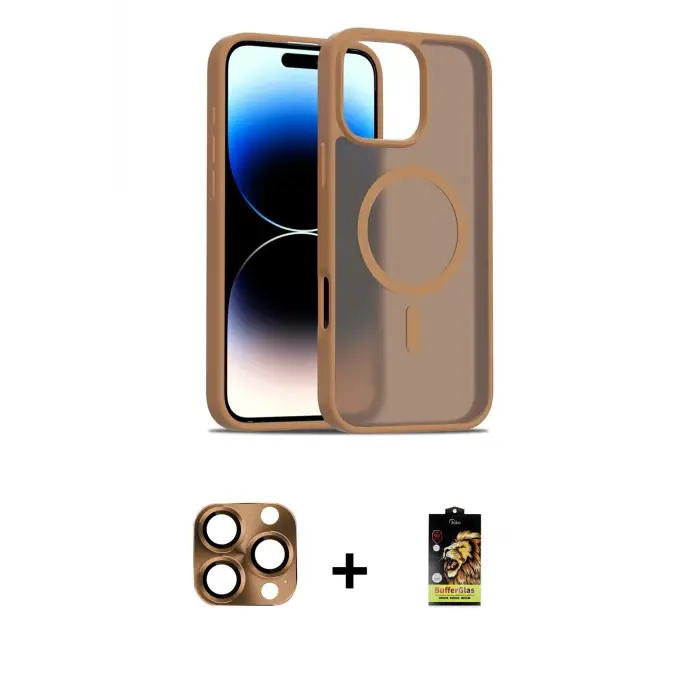 ieg™ iPhone 16 Pro Max Kılıf Siluet Minimal Prime - Siyah Buffer Cam Ekran Koruyucu + Pers Alüminyum Kamera Lens - CLTM