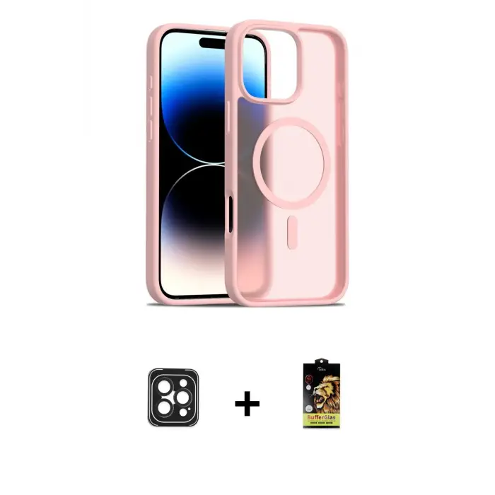 ieg™ iPhone 16 Pro Max Kılıf Siluet Minimal Prime - Siyah Buffer Cam Ekran Koruyucu + PVD Metal Kamera Lens - SH