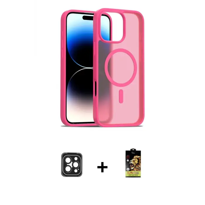 ieg™ iPhone 16 Pro Max Kılıf Siluet Minimal Prime - Siyah Buffer Cam Ekran Koruyucu + PVD Metal Kamera Lens - SH