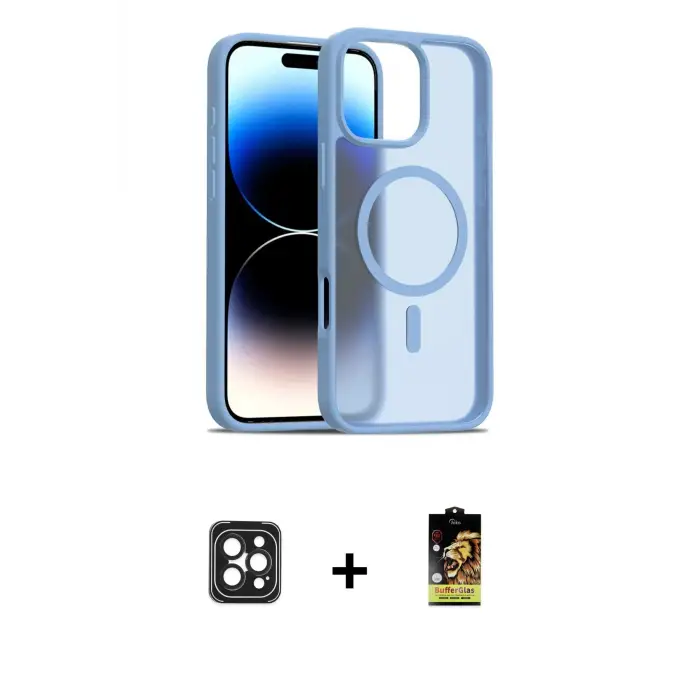 ieg™ iPhone 16 Pro Max Kılıf Siluet Minimal Prime - Siyah Buffer Cam Ekran Koruyucu + PVD Metal Kamera Lens - SH