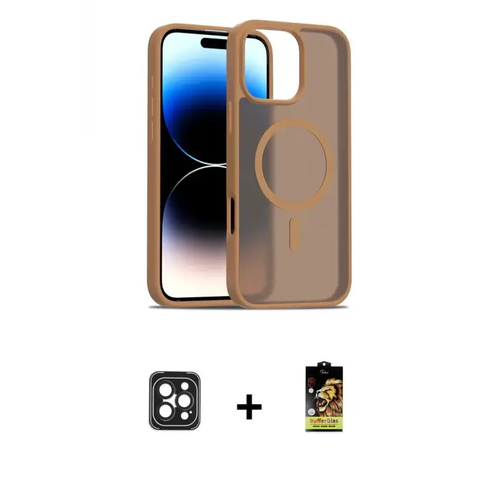 ieg™ iPhone 16 Pro Max Kılıf Siluet Minimal Prime - Siyah Buffer Cam Ekran Koruyucu + PVD Metal Kamera Lens - SH