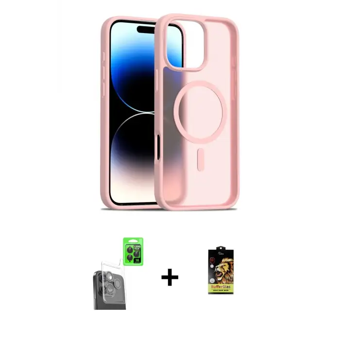 ieg™ iPhone 16 Pro Max Kılıf Siluet Minimal Prime - Siyah Buffer Cam Ekran Koruyucu + Raze Metal Kamera Lens - SH