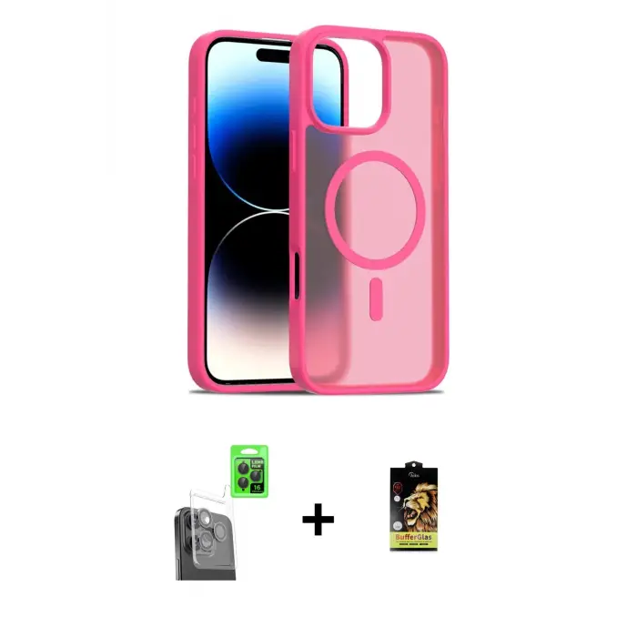 ieg™ iPhone 16 Pro Max Kılıf Siluet Minimal Prime - Siyah Buffer Cam Ekran Koruyucu + Raze Metal Kamera Lens - SH