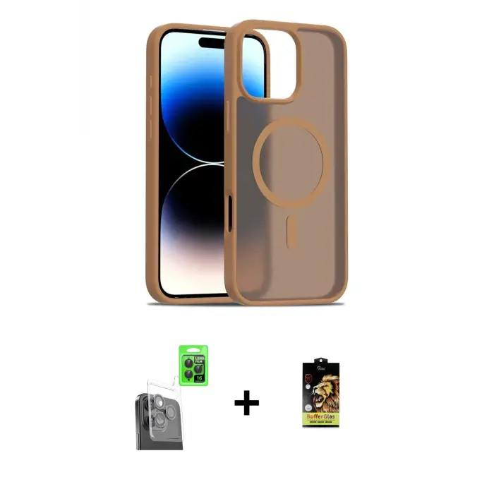 ieg™ iPhone 16 Pro Max Kılıf Siluet Minimal Prime - Siyah Buffer Cam Ekran Koruyucu + Raze Metal Kamera Lens - SH