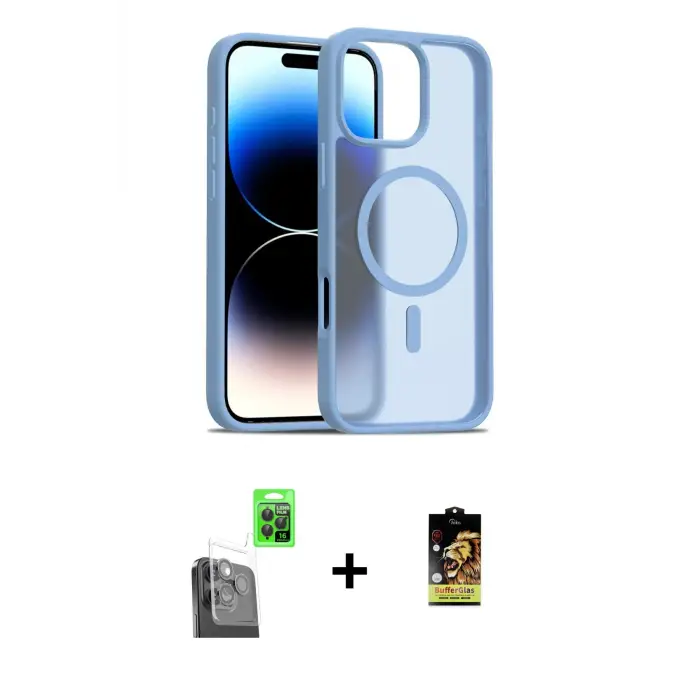 ieg™ iPhone 16 Pro Max Kılıf Siluet Minimal Prime - Siyah Buffer Cam Ekran Koruyucu + Raze Metal Kamera Lens - SH