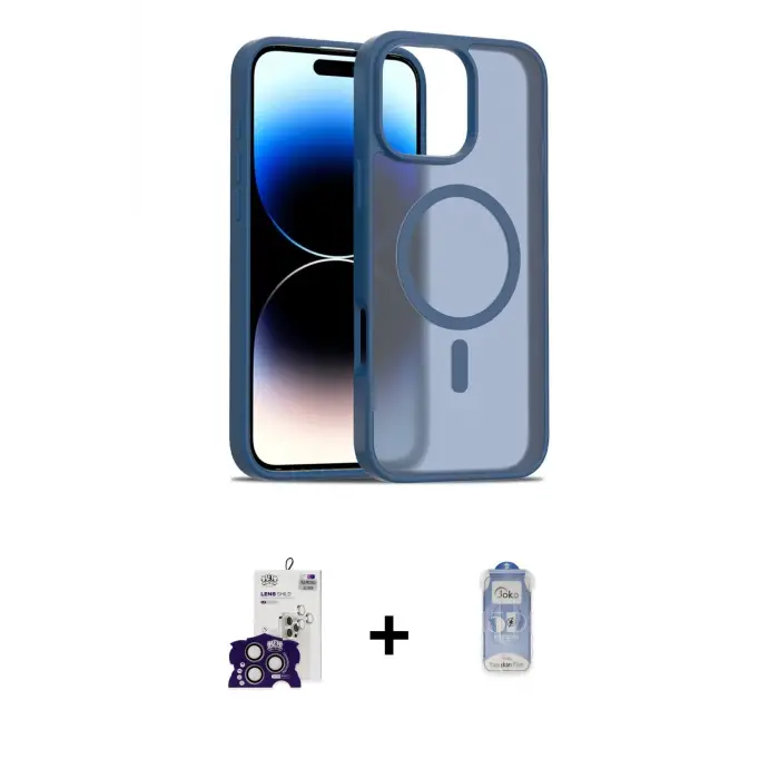 ieg™ iPhone 16 Pro Max Kılıf Siluet Minimal Prime - Siyah Joko Magic 5D Cam + Bilvis Titan Kamera Lens - TMGI