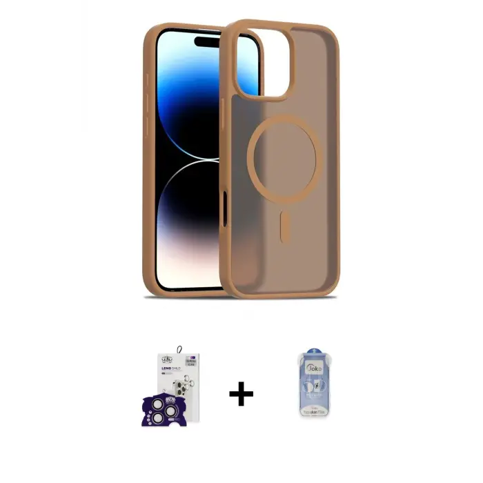 ieg™ iPhone 16 Pro Max Kılıf Siluet Minimal Prime - Siyah Joko Magic 5D Cam + Bilvis Titan Kamera Lens - TMGI