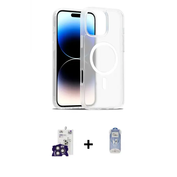 ieg™ iPhone 16 Pro Max Kılıf Siluet Minimal Prime - Siyah Joko Magic 5D Cam + Bilvis Titan Kamera Lens - TMGI
